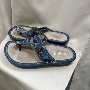 Alegria Carina Blue and Purple Thong Sandals